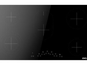 سطح جي في سي 60*90  بلت ان كهرباء زجاج سيراميك اسود 5 عيون  موديل GVTU-90CR5