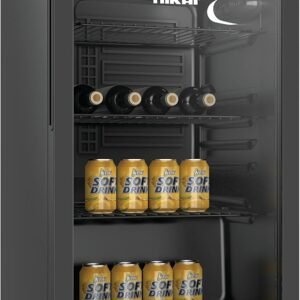 ثلاجة نيكاي تبريد زجاج اسود 90 لتر 3 قدم موديل NSF120K