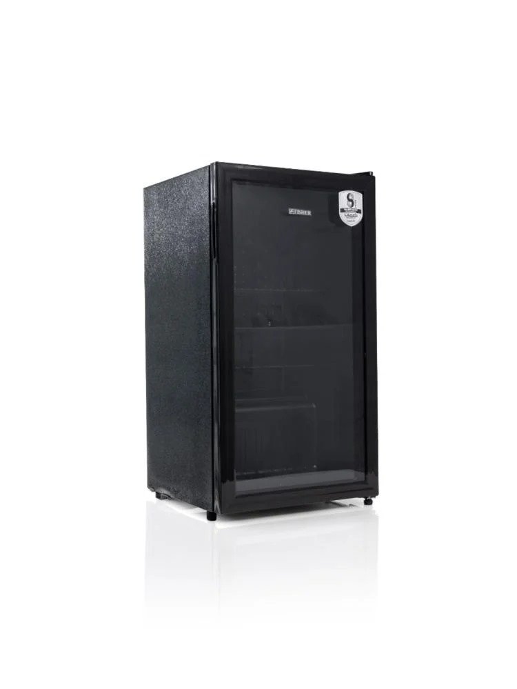 ثلاجة فيشر زجاج 3 قدم 90 لتر باب واحد اسود FRS-SC90LKN B2