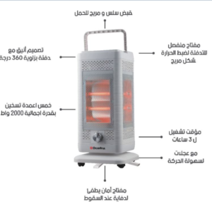 دفاية اوكرينا تاور روتاري 400 &2000واط 5 اتجاه موديل OCRHTRUQ1860