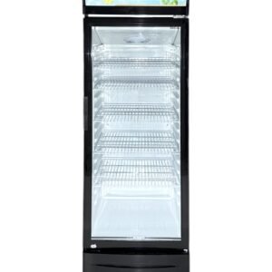 ثلاجة عرض زجاج جي في سي 300 لتر اسود موديل GVSW-480-12